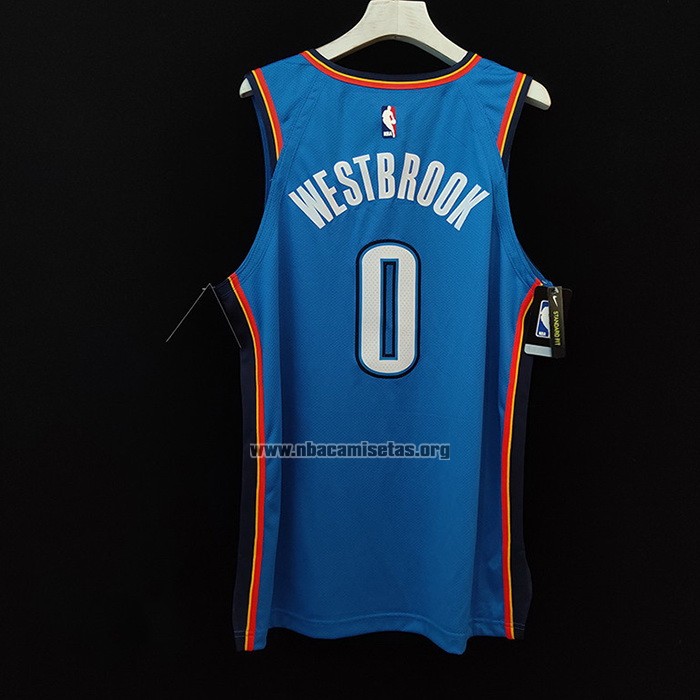 Camiseta Oklahoma City Thunder Russell Westbrook NO 0 Icon Autentico Azul